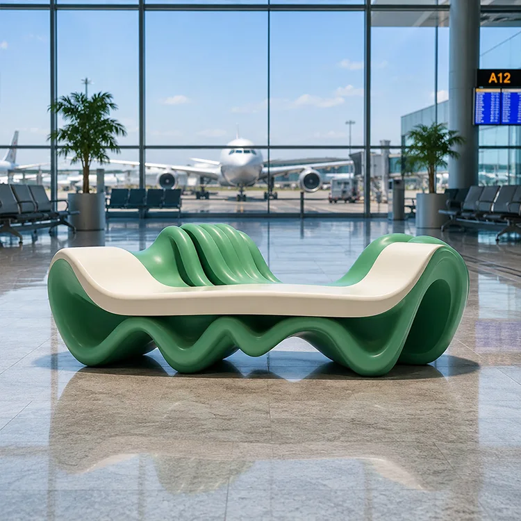 Panca lounge in fibra di vetro Art Wave