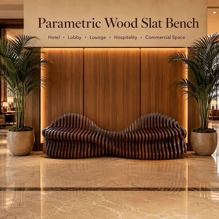 Panca in legno parametrica personalizzata